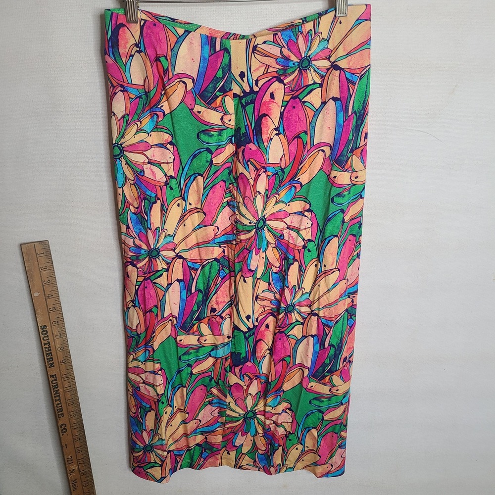 Farm Rio Anthropologie Maxi Skirt Womens Lg Tropical Floral Print Ruched Waist - Picture 3 of 9
